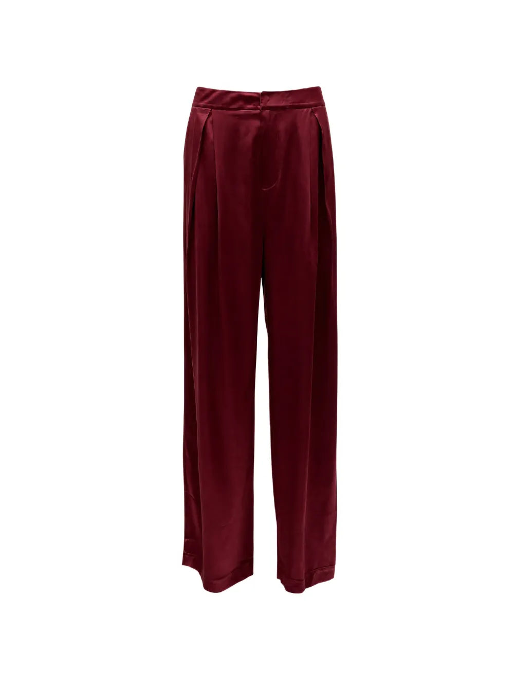 Danamé pleated satin-finish trousers - Rosso