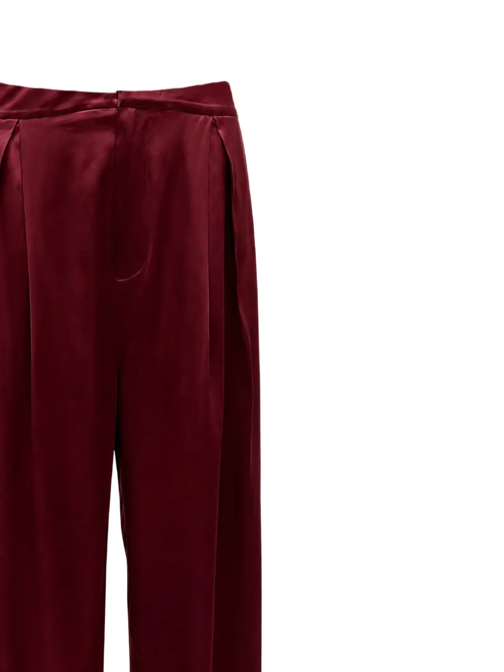Danamé Geplooide broek met satijnen afwerking Rood