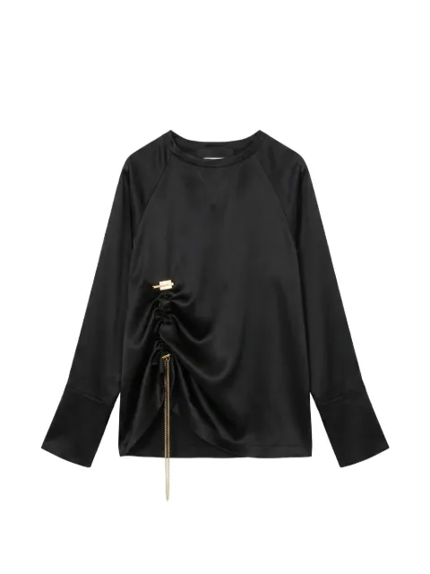 Danamé chain-detail ruched long-sleeved top