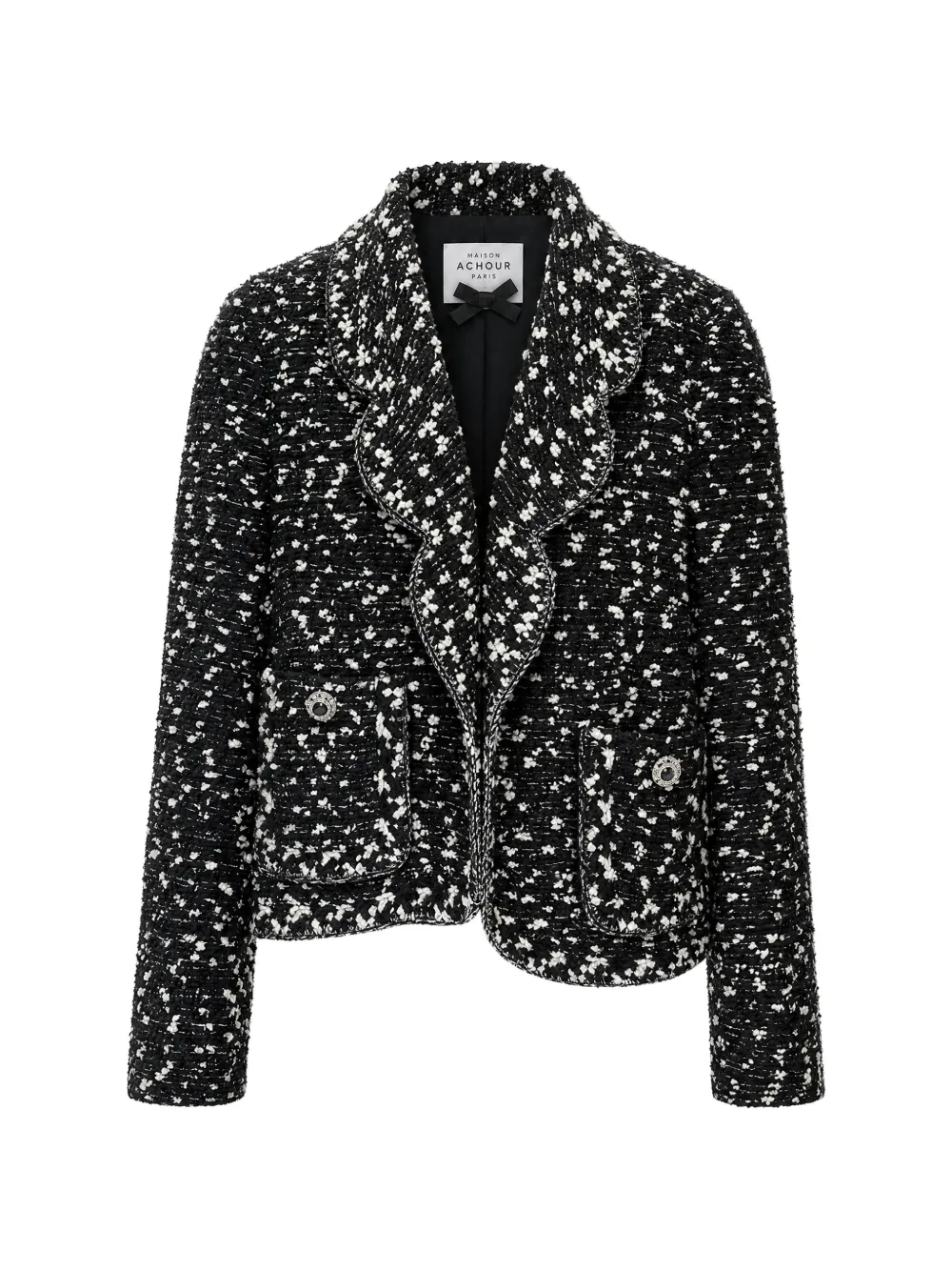 Edward Achour Paris mélange-effect bouclé jacket - Nero