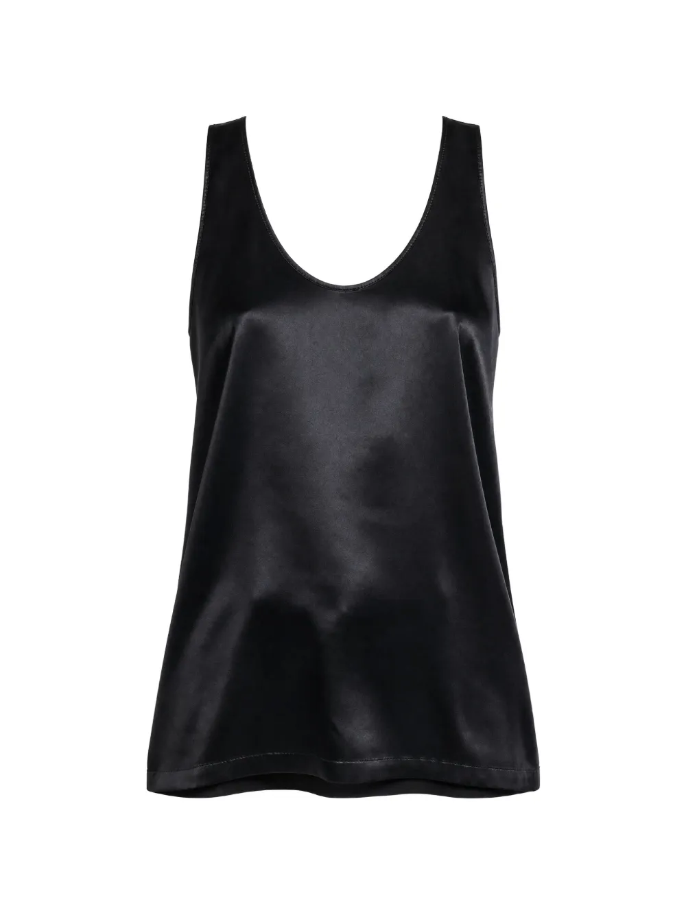 Danamé satin-finish scoop-neck top - Noir