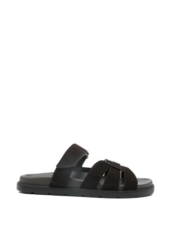 Doucal's Woven Suede Sandals in Brown