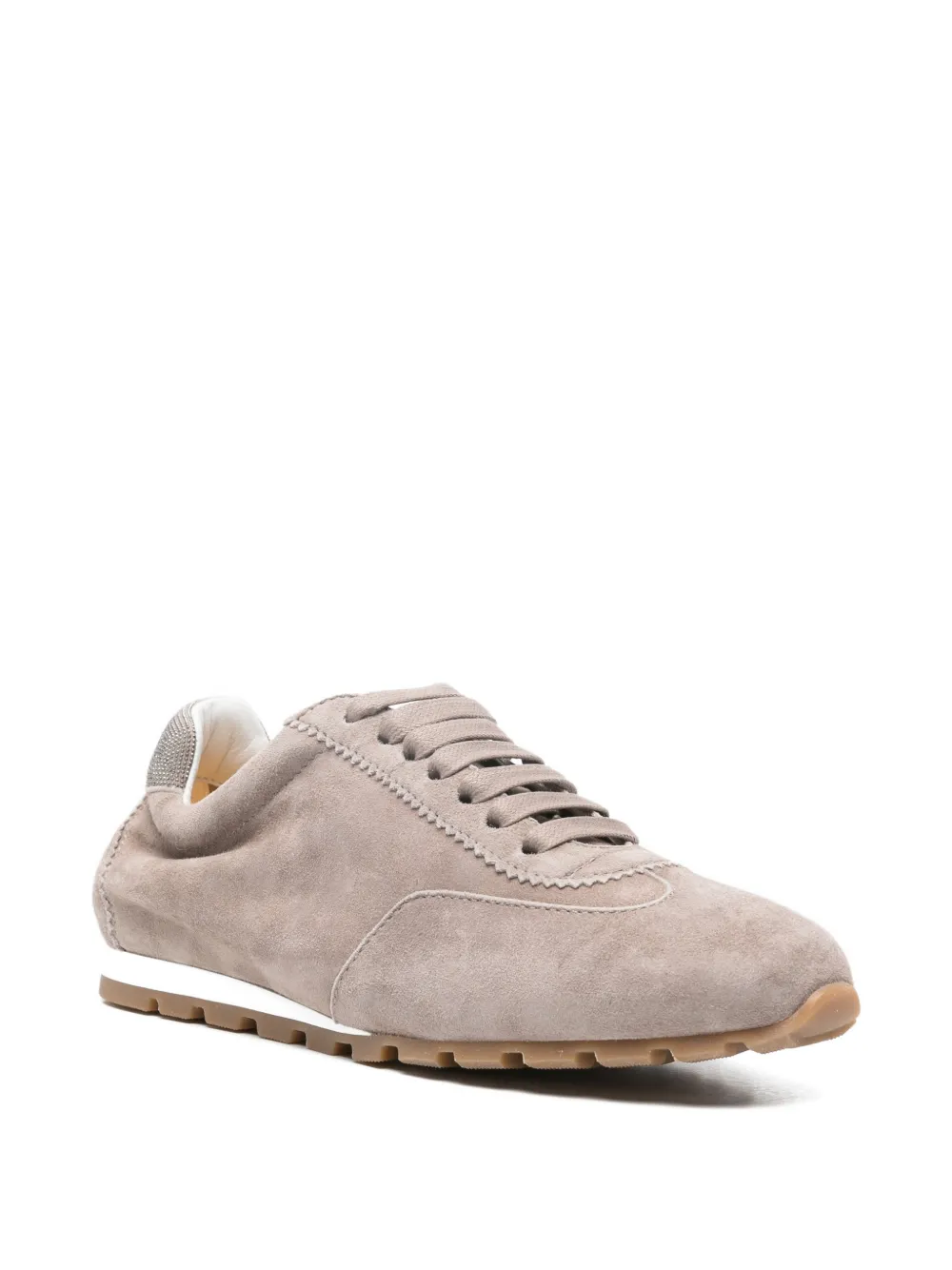 Doucal's lace-up flat sneakers Beige