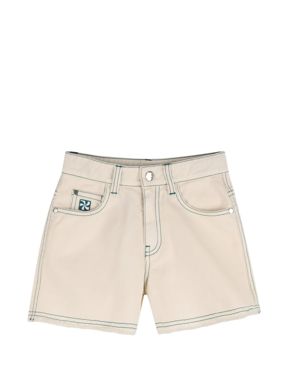 Kids Around contrast-stitching shorts - Nude