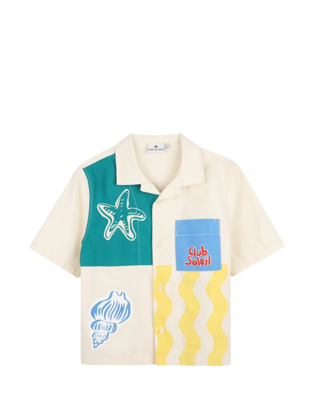 Kids Around colour-block short-sleeved shirt - Nude