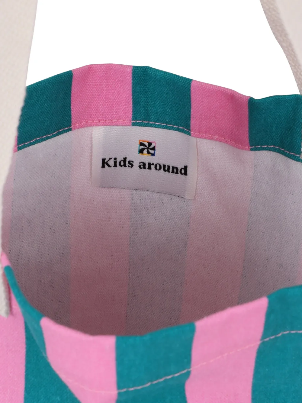 Kids Around Gestreepte shopper Roze