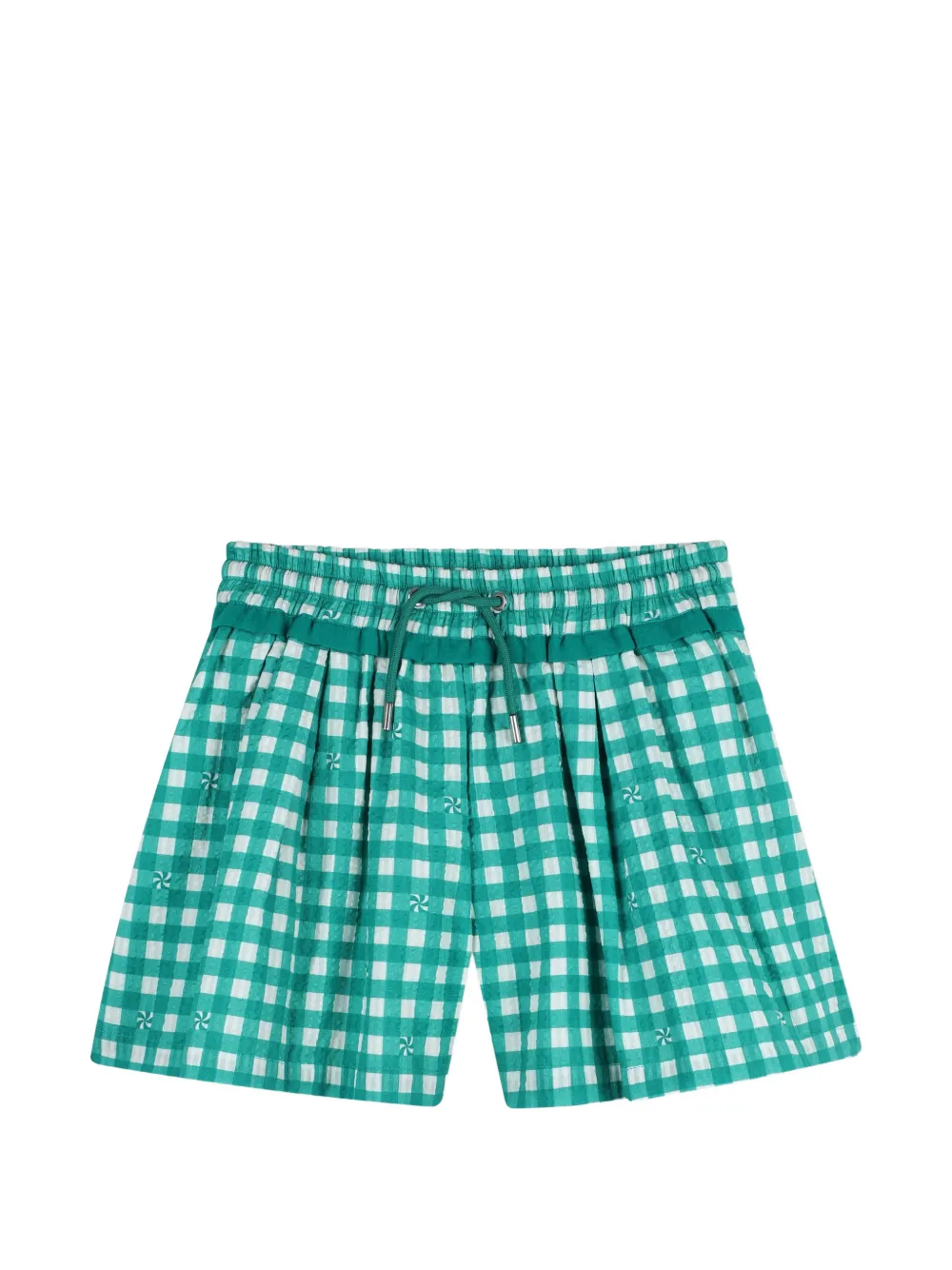 Kids Around gingham drawstring shorts - Green