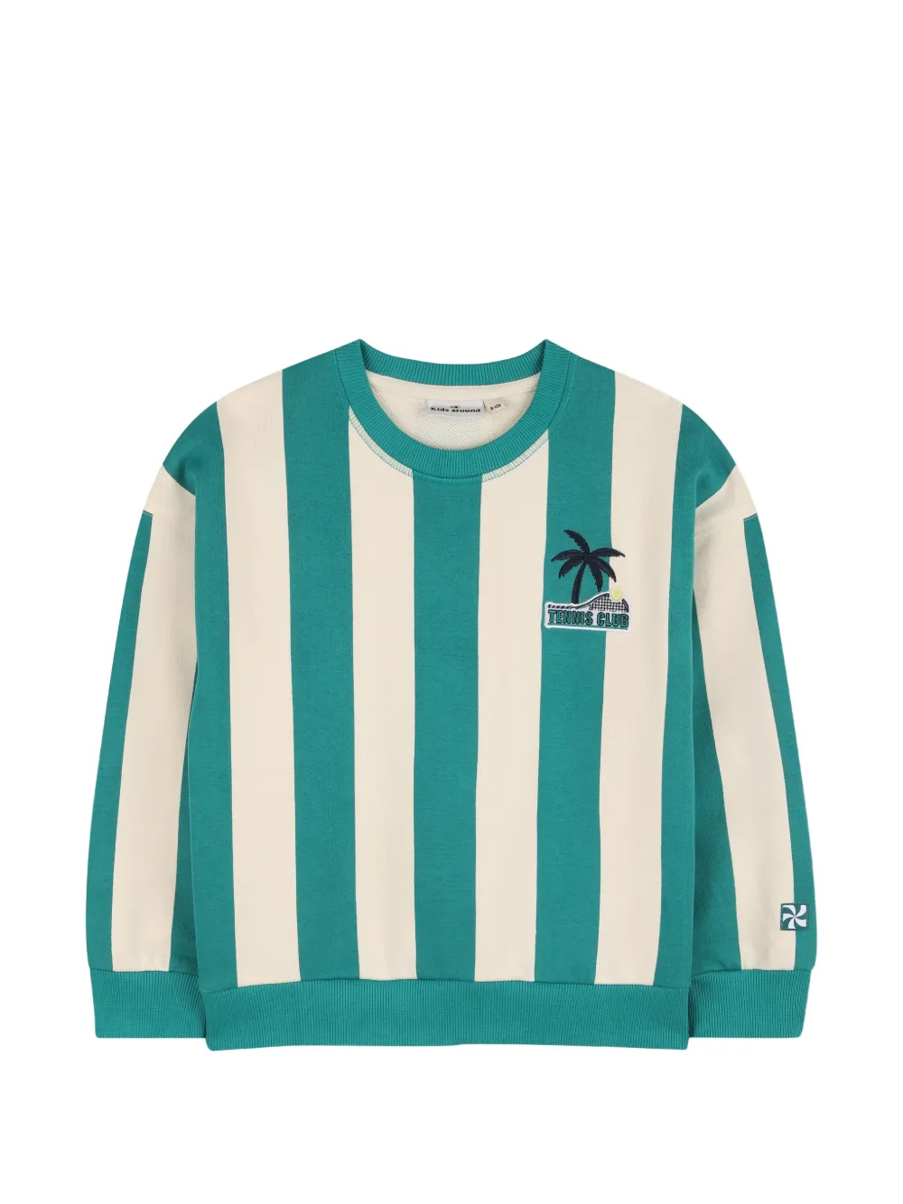 Kids Around striped logo embroidered sweatshirt - Verde