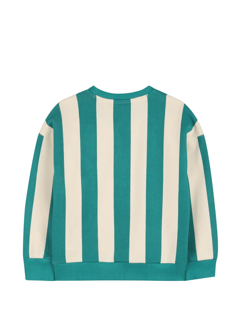 Kids Around Striped Logo Embroidered Sweatshirt - Green 