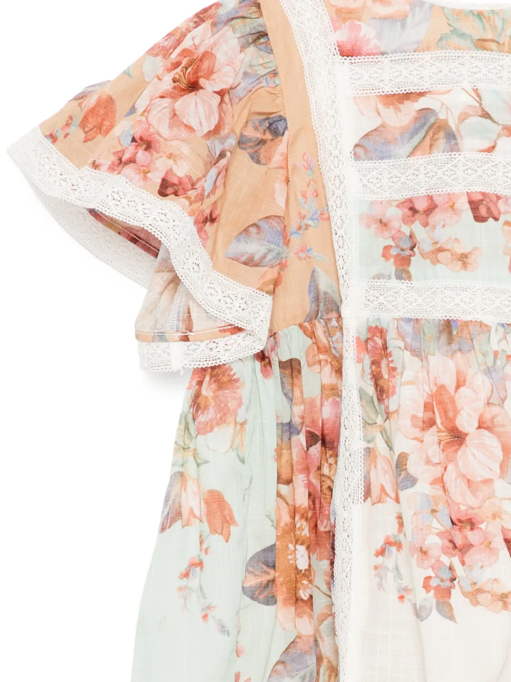  Zimmermann Kids Awaken Spliced Trim Dress - Neutrals 