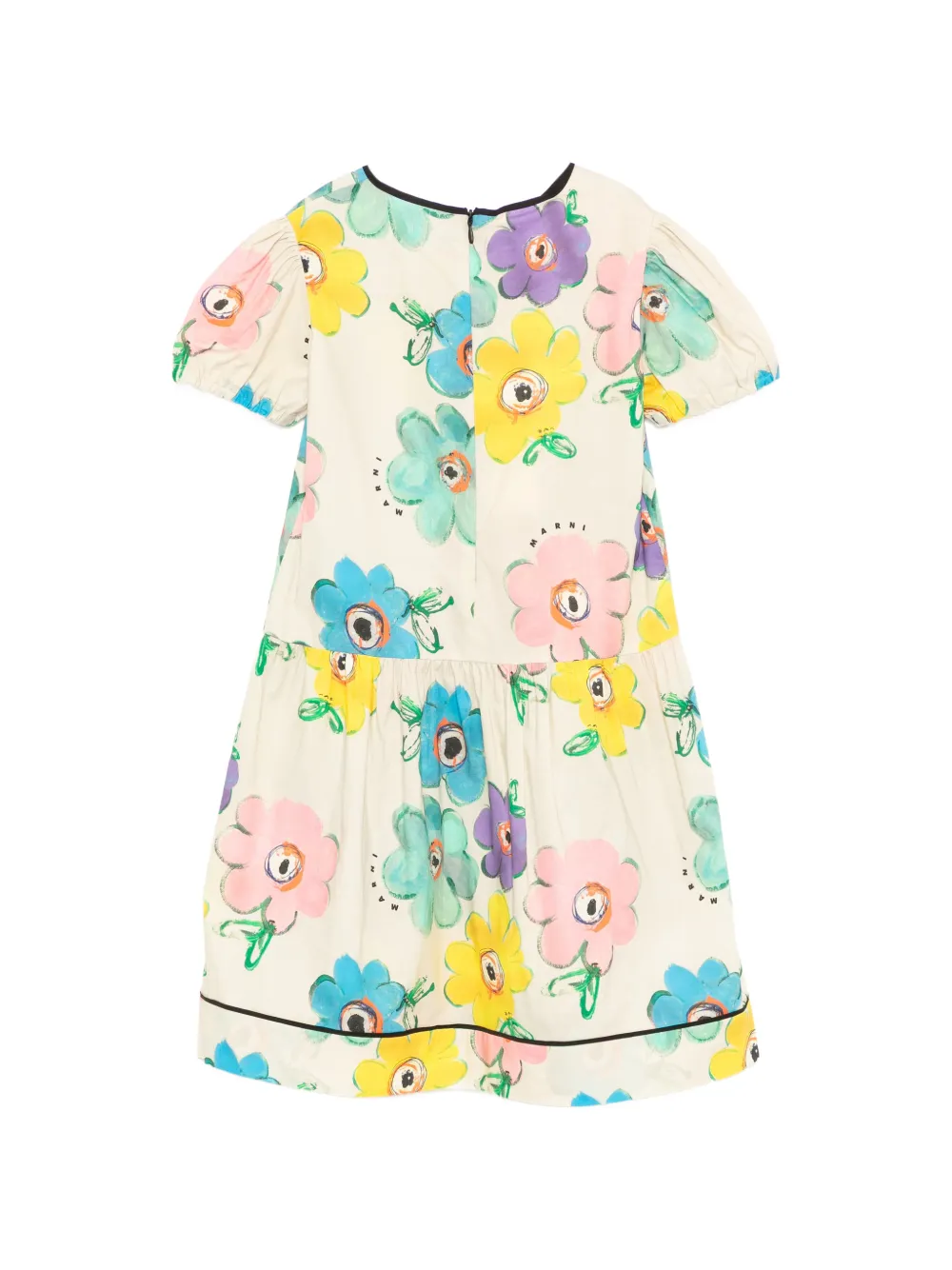 Marni Kids Jurk met bloemenprint Beige