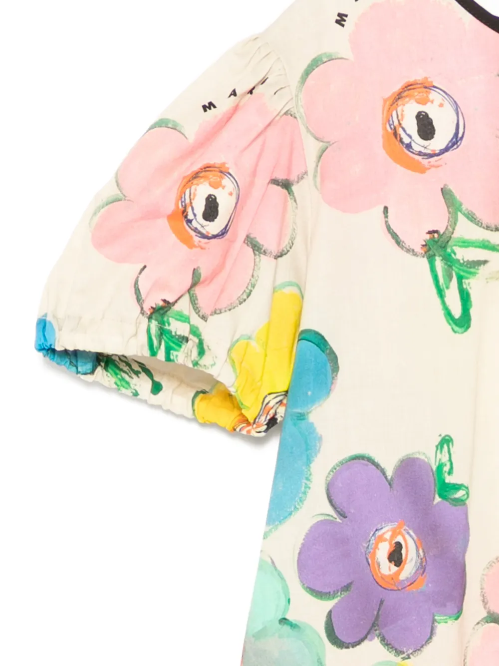 Marni Kids Jurk met bloemenprint Beige