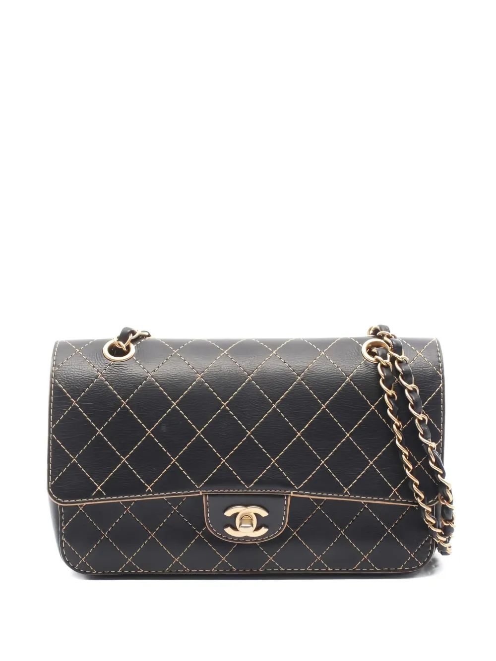 CHANEL Pre-Owned 2017-2018 Matelassé flap chain shoulder bag - Nero