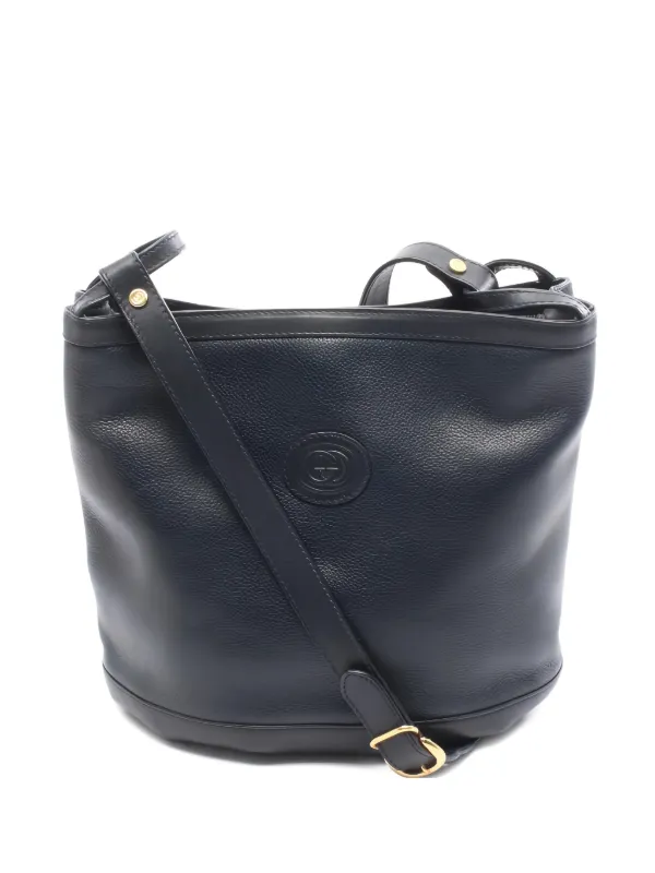 Gucci Pre-owned 00s Interlocking G Leather Shoulder Bag in Blue
