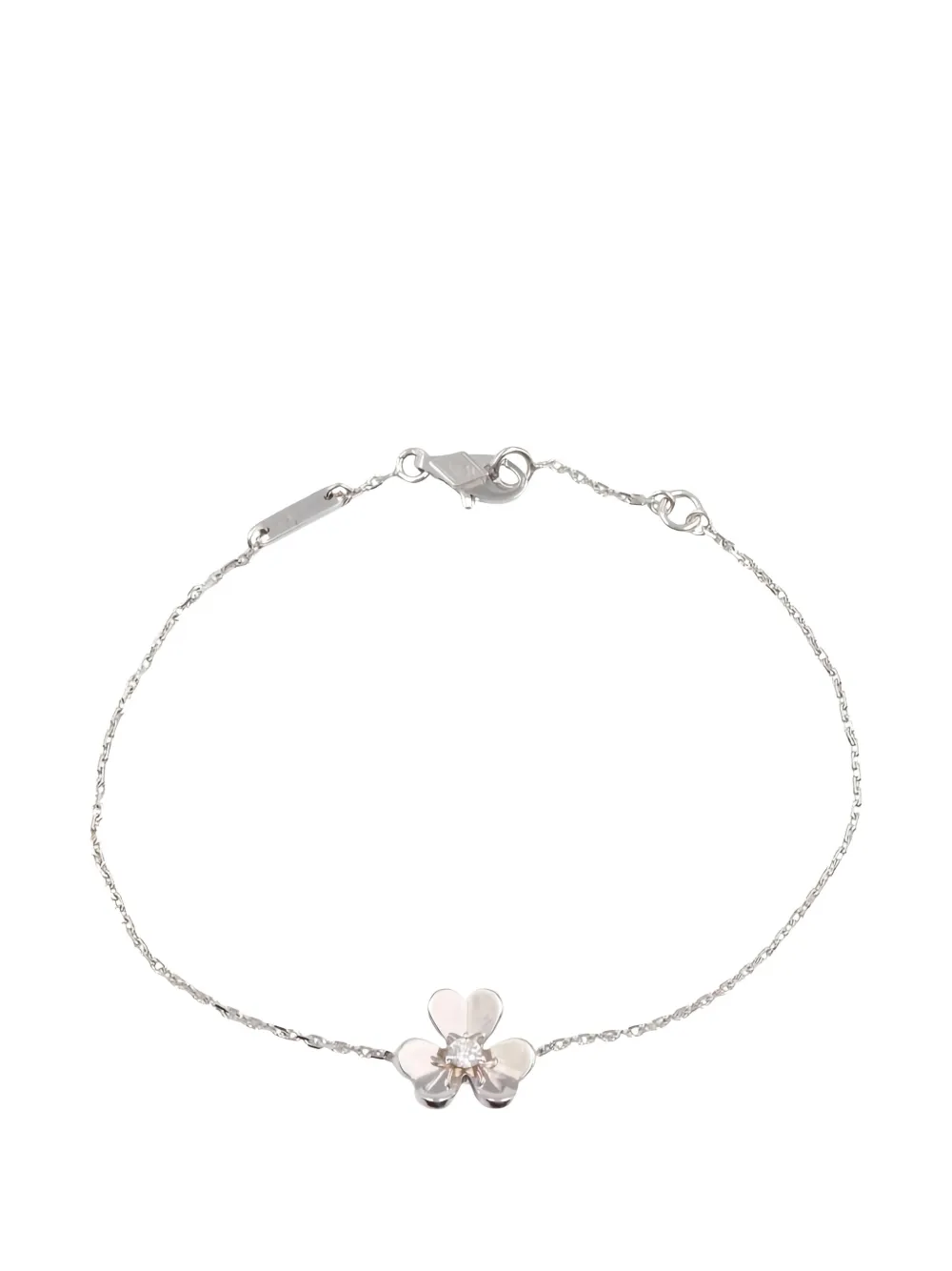 Van Cleef & Arpels Pre-Owned 10s Frivole flower diamond bracelet - Argento