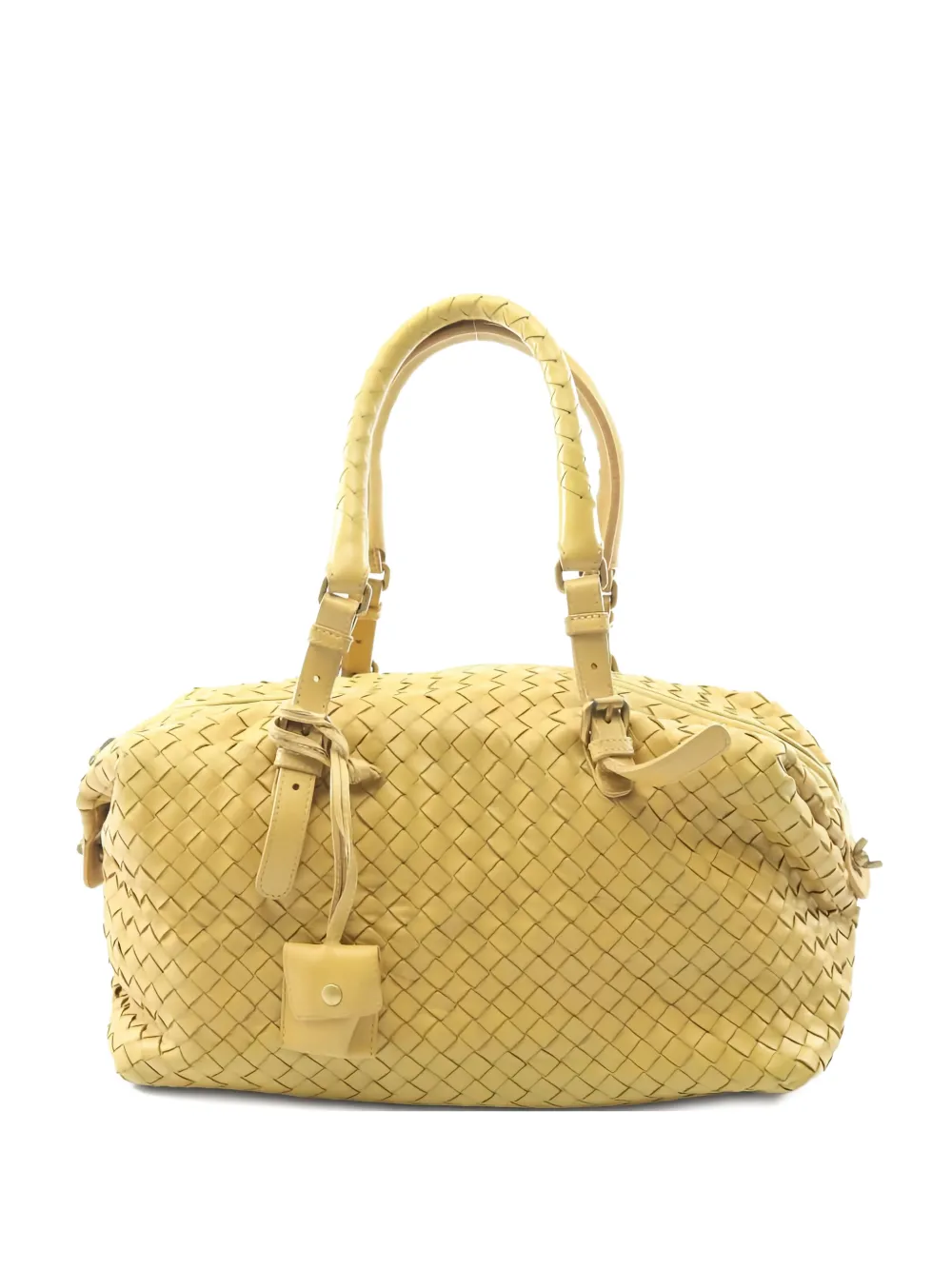 Bottega Veneta Pre-Owned Boston Intrecciato-leather tote bag - Giallo