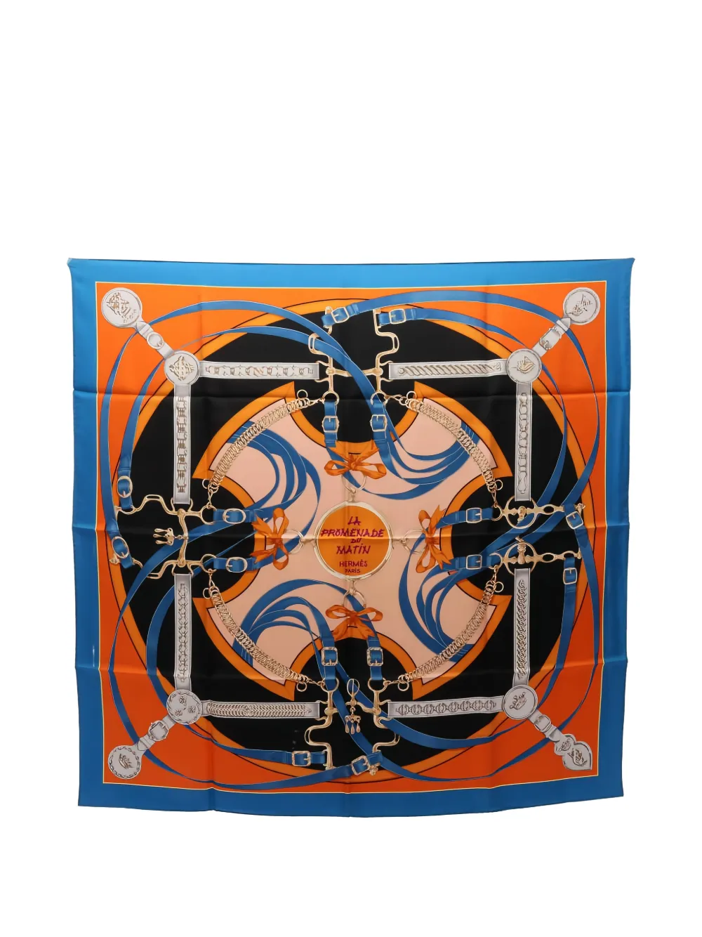Hermès Pre-Owned 2010 La Promenade Du Matin printed silk scarf - Arancione
