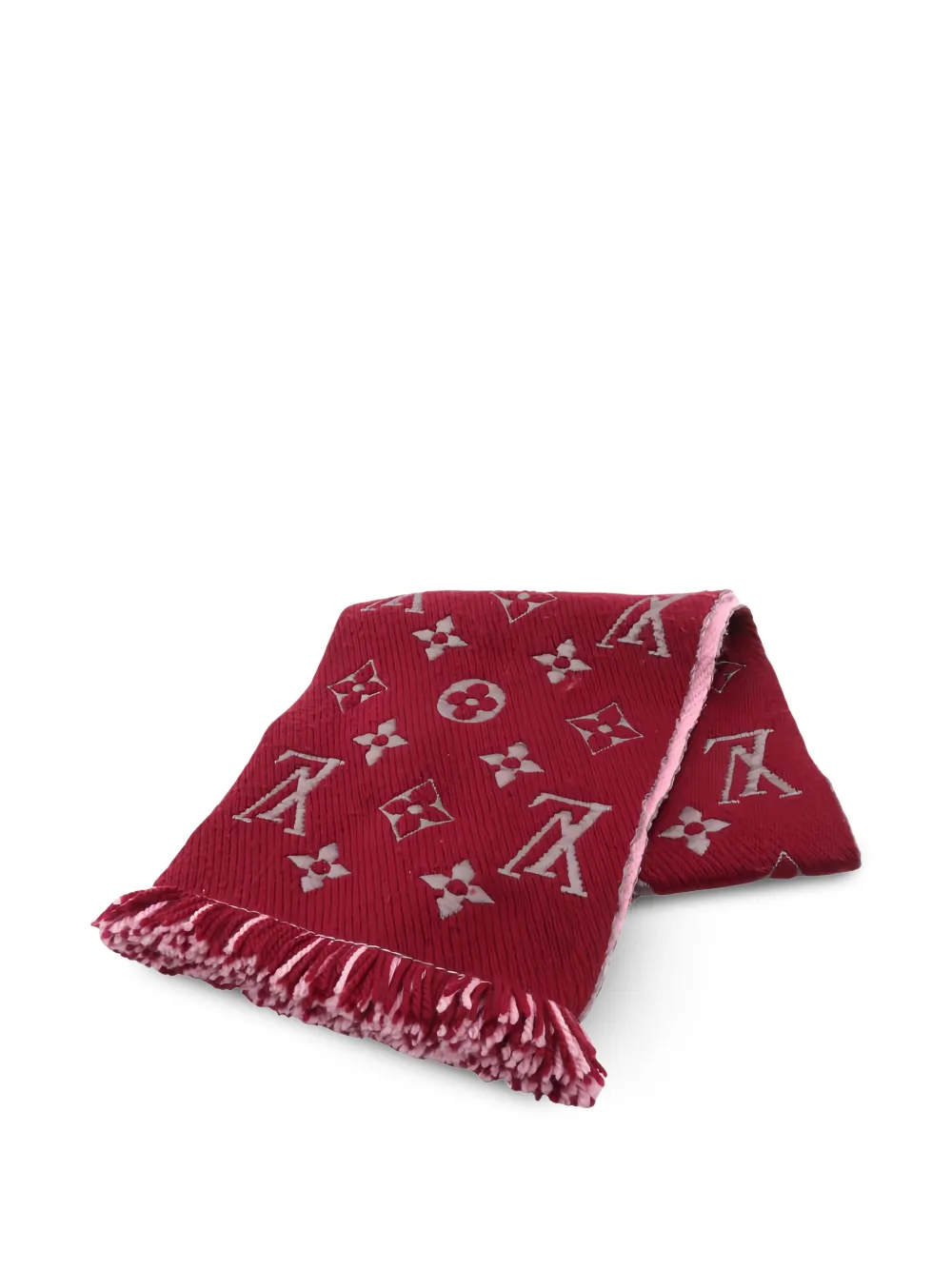 Louis Vuitton Pre-Owned 2019 Monogram fringe scarf - Rosso