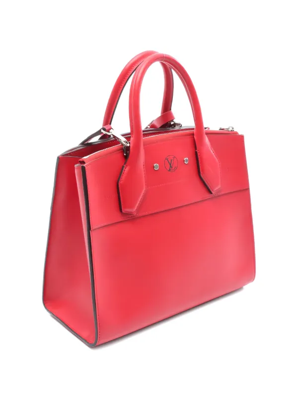 ねこパンチ様LOUIS VUITTON レッド リードPMポムダムールバッグ Louis Vuitton Pre-Owned 2016 City Steamer PM Padlock Leather Tote