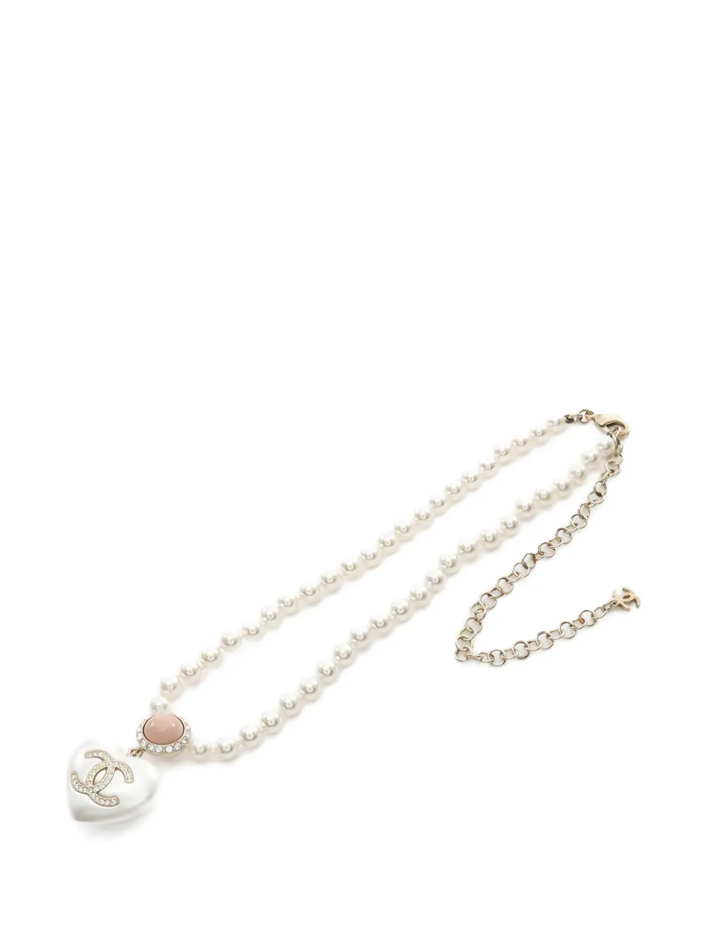 CHANEL Pre-Owned 2010s Coco Mark heart necklace - Oro