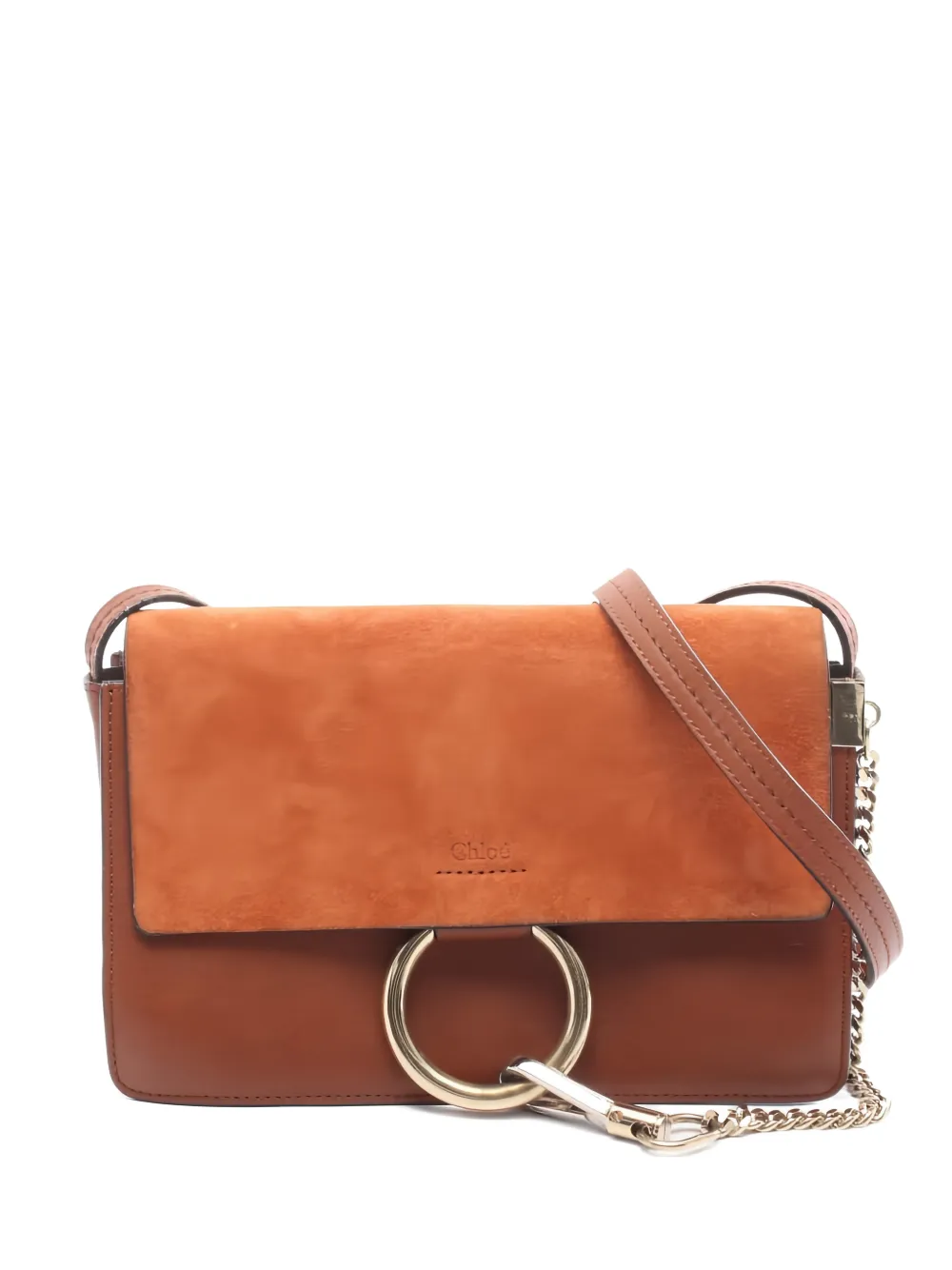 Chloé Pre-Owned 2000s Faye suede-flap leather shoulder bag - Marrone