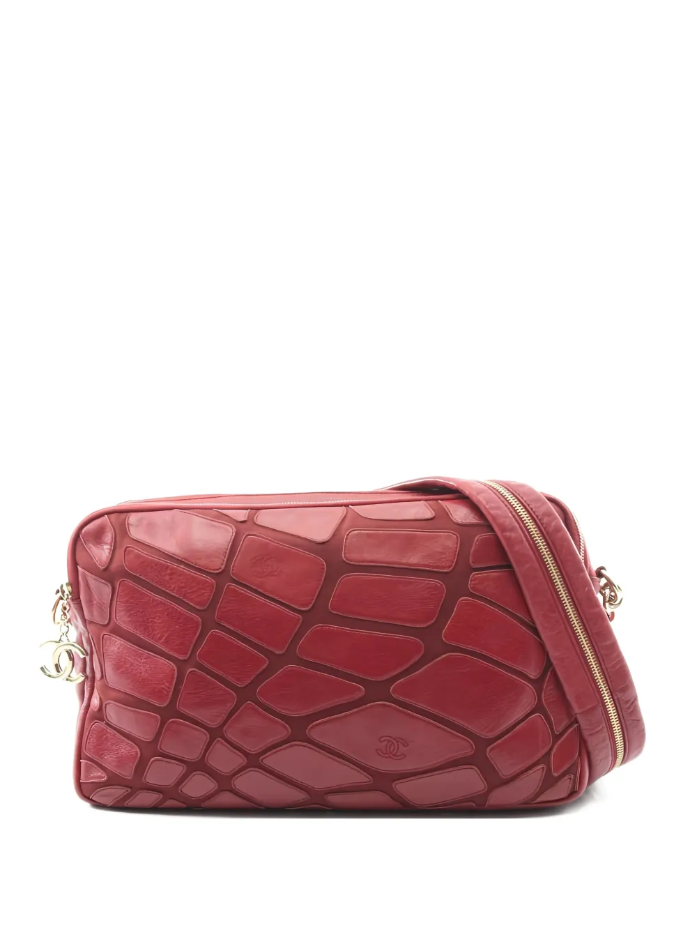 CHANEL Pre-Owned 2008-2009 coco mark lambskin shoulder bag - Rosso