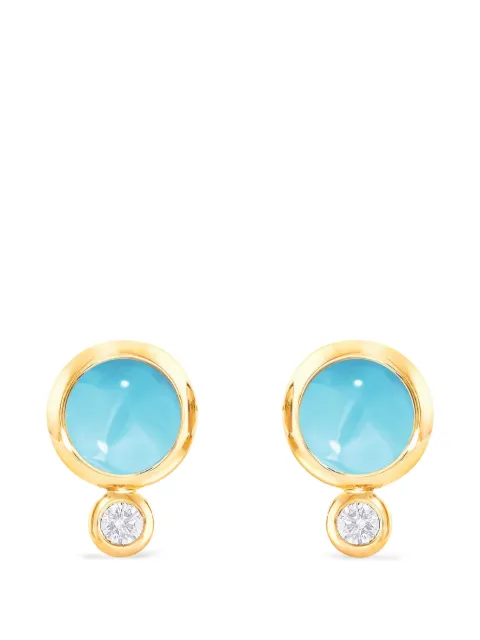TAMARA COMOLLI Bouton turquoise and diamond earrings