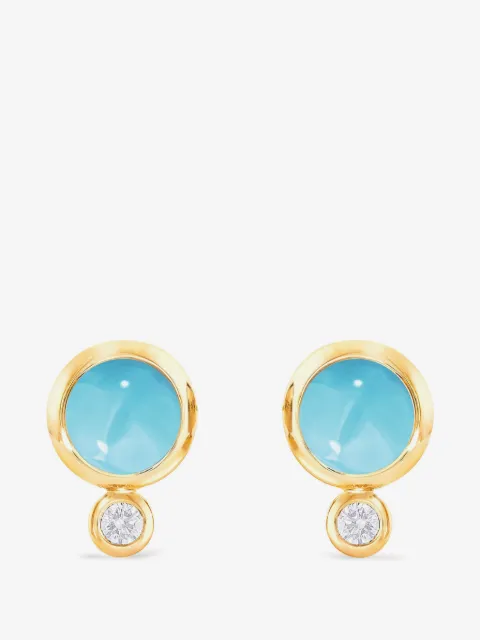 TAMARA COMOLLI boucles d'oreilles Bouton ornées de turquoise et diamants