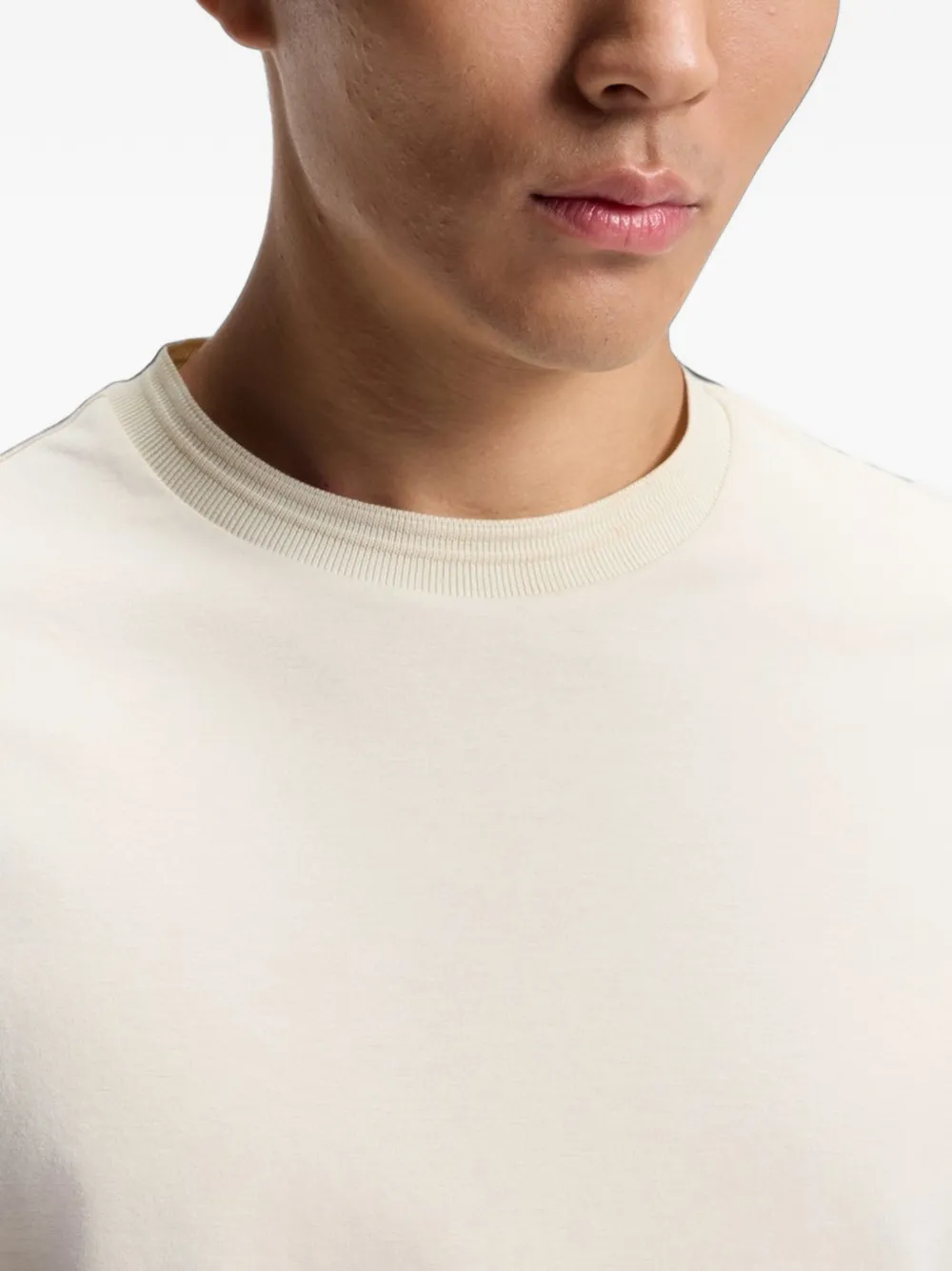 BOSS T-shirt met monogram in een katoenen blend Beige