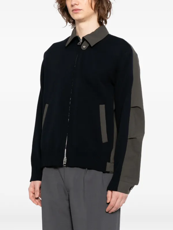 Sacai x ニット ブルゾン | ブルー | FARFETCH JP