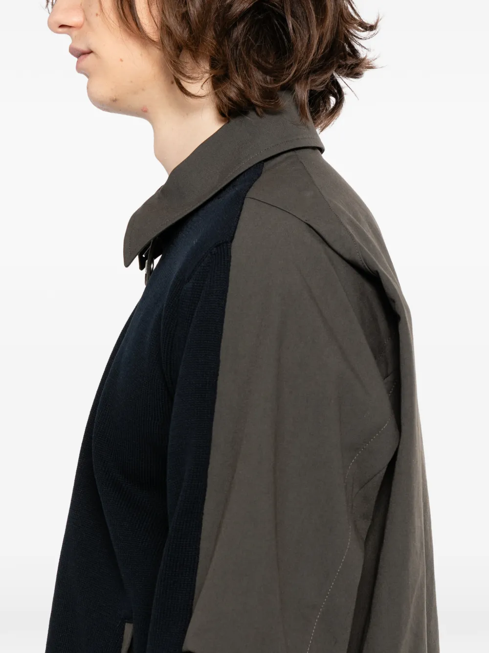 sacai Weather Cloth x gebreid overhemd Blauw
