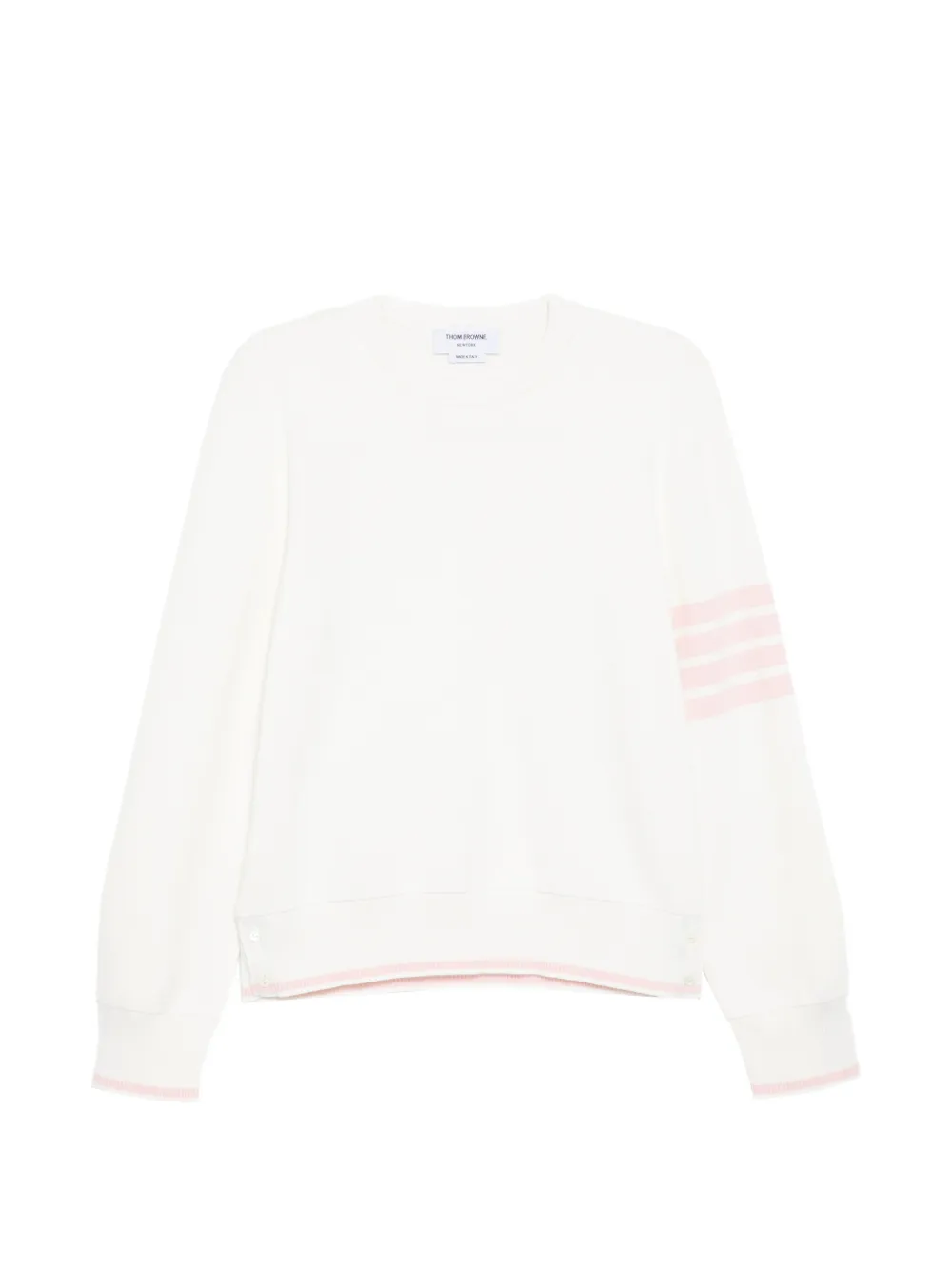 Thom Browne COTTON CREPE 4-BAR MILANO STITCH PULLOVER - Bianco