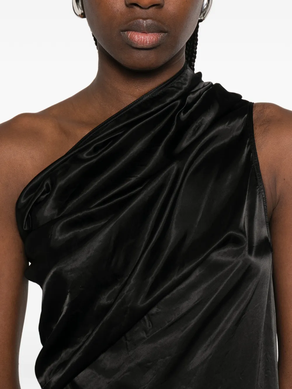Rick Owens Athena Arrowhead asymmetrische midi-jurk Zwart