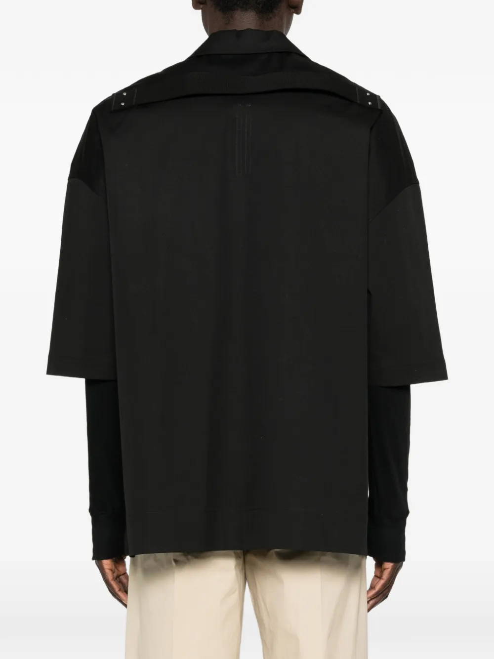 Rick Owens Overhemd met klepzak en campkraag Zwart
