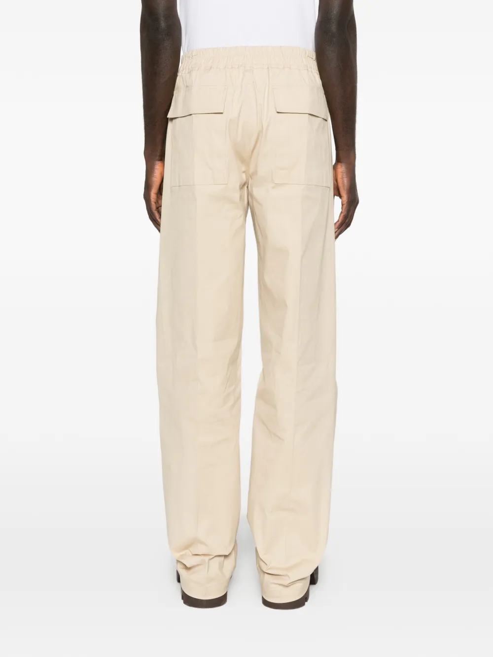 Rick Owens Broek met trekkoordsluiting en klepzak Beige