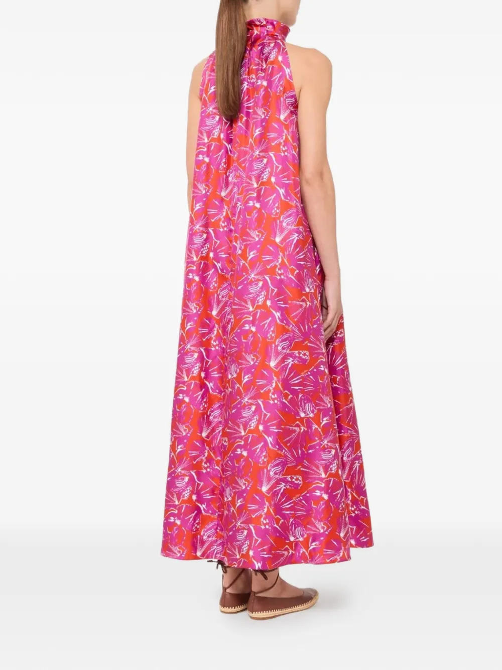 Max Mara Zijden maxi-jurk met bloemenprint Roze