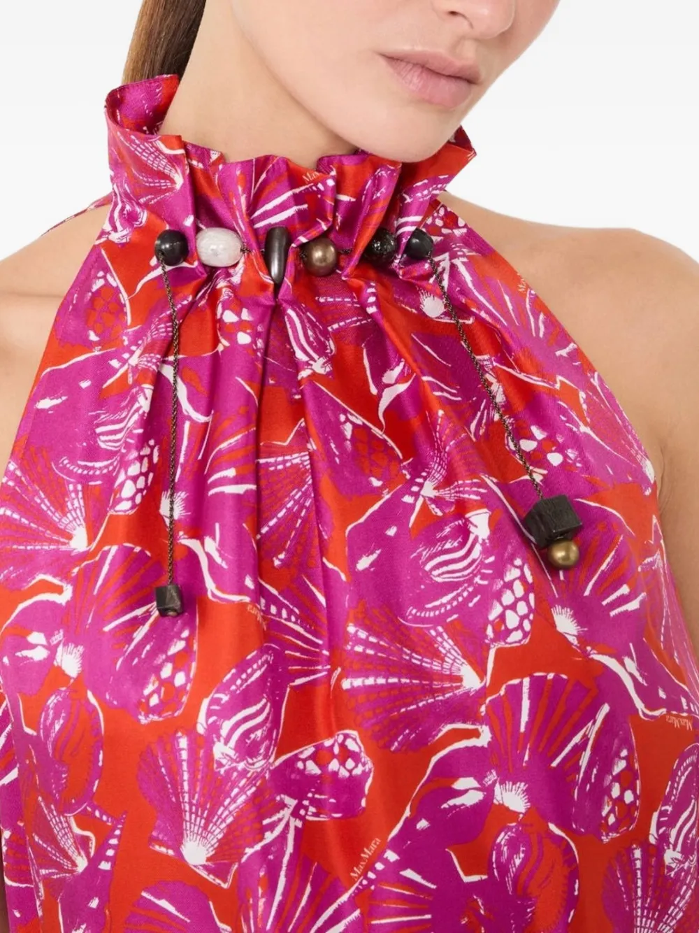 Max Mara Zijden maxi-jurk met bloemenprint Roze