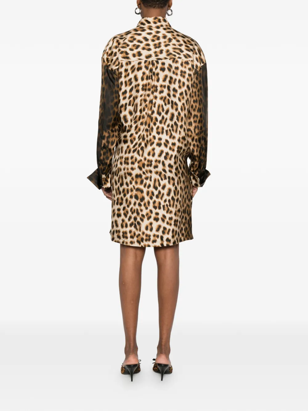 Sportmax Mini-jurk met luipaardprint en kant Bruin