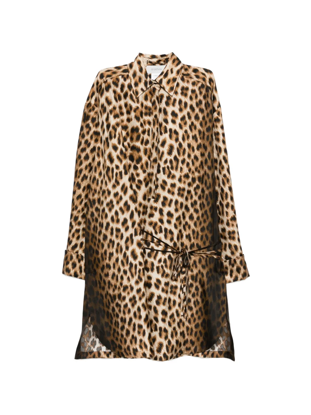 Sportmax leopard print lace mini dress - Marrone