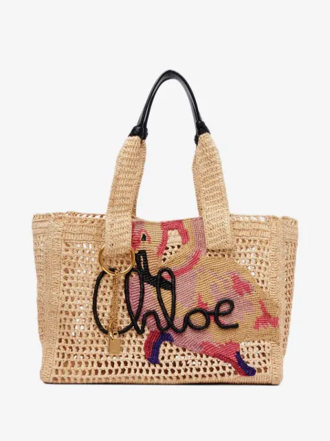 Chloé Summer Banana crochet appliqué tote bag