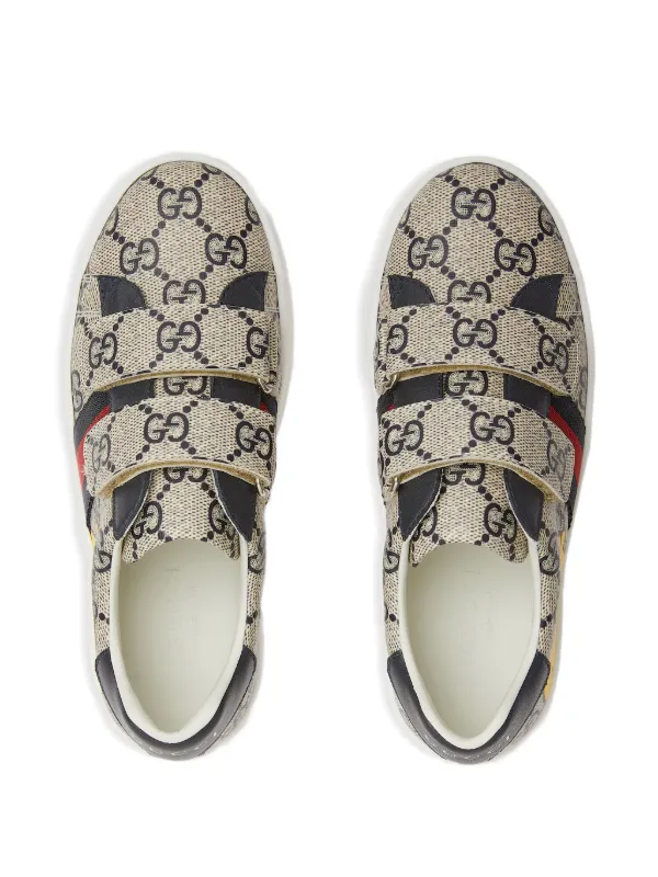 Gucci Kids Ace GG Supreme touch-strap Sneakers | Neutrals