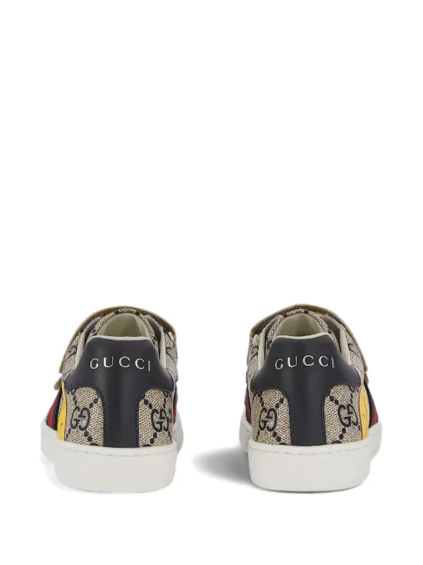 あっちゃ！ Gucci Kids Ace GG Supreme touch-strap Sneakers | Neutrals