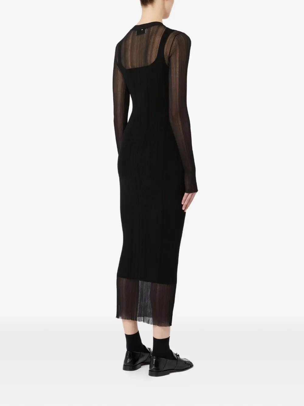 Sportmax Spxcaro ribgebreide midi-jurk Zwart