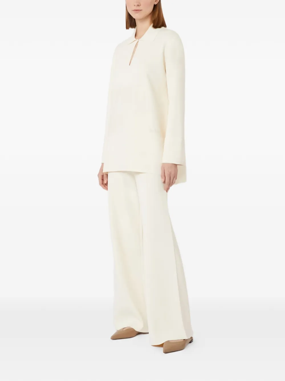 Max Mara Trainingsbroek met elastische tailleband Beige