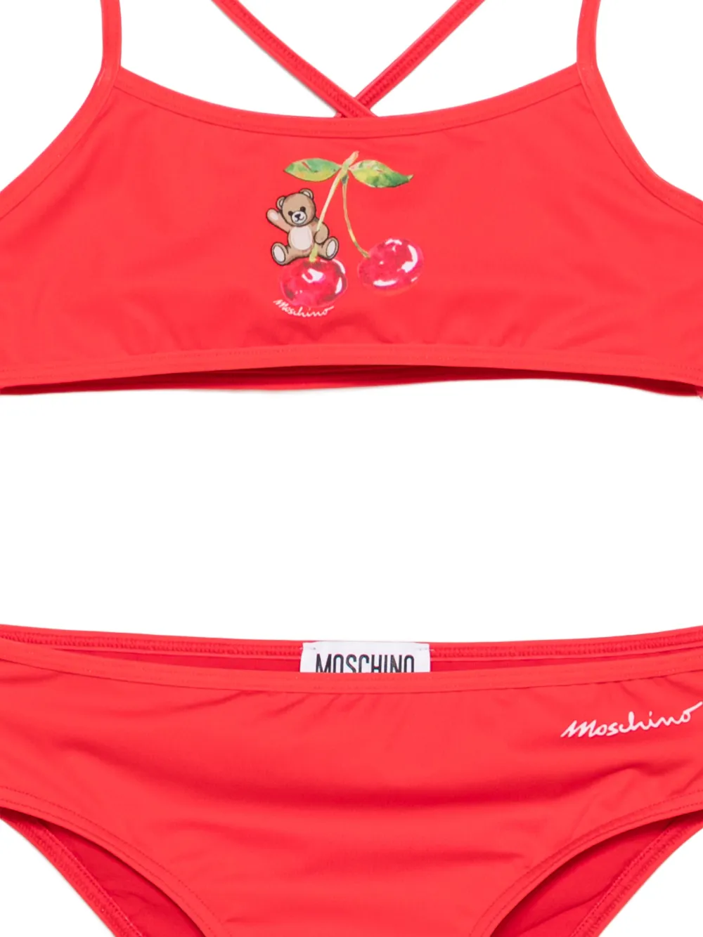 Moschino Kids Bikini met print Rood