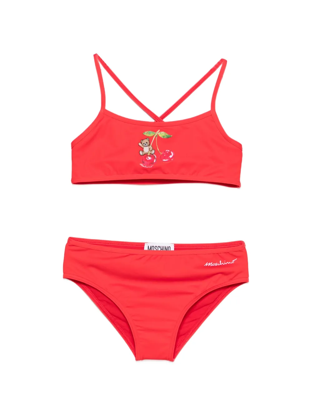 Moschino Kids printed bikini - Rosso
