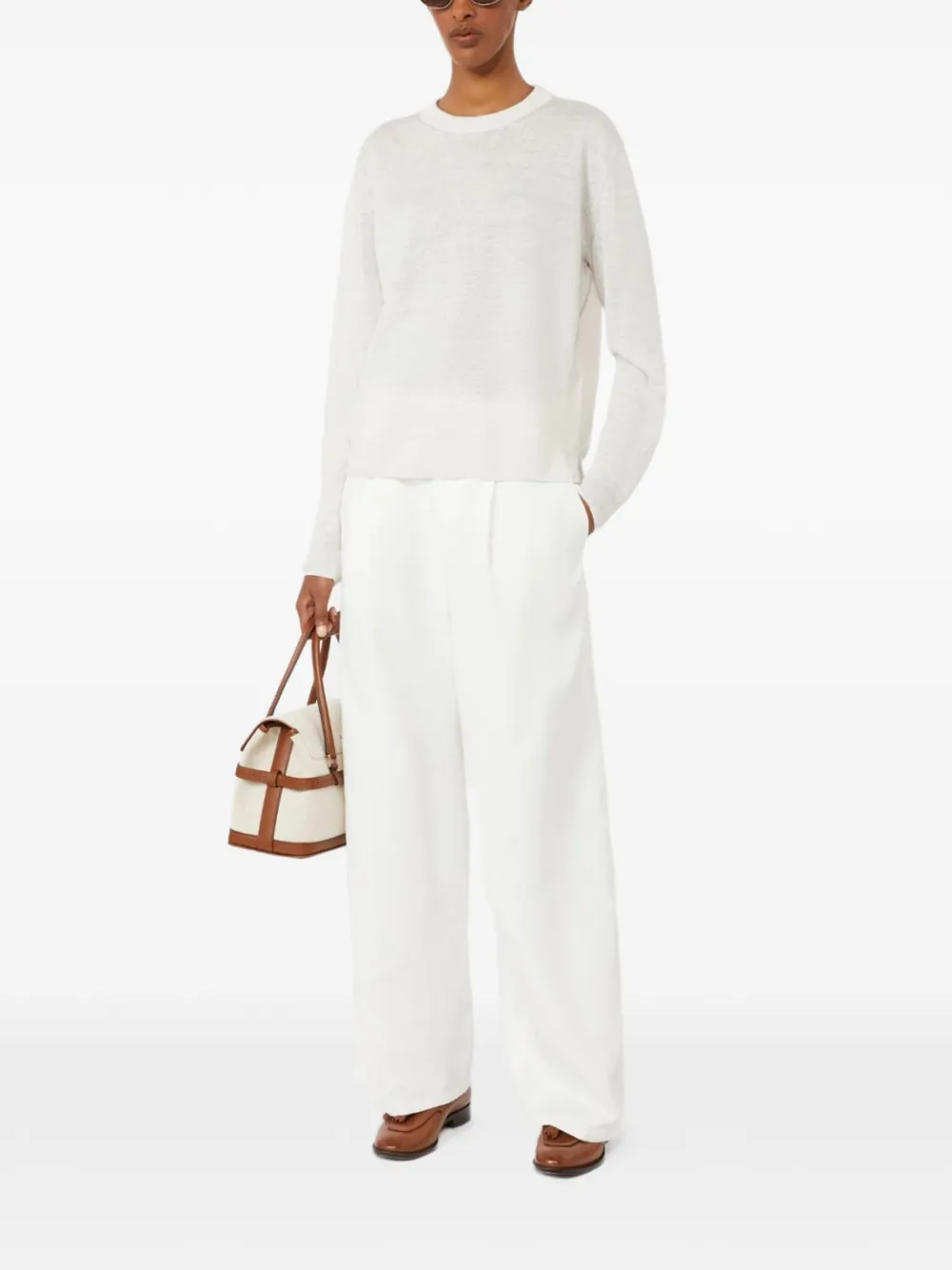  's Max Mara Elbow Patch Sweater - White 