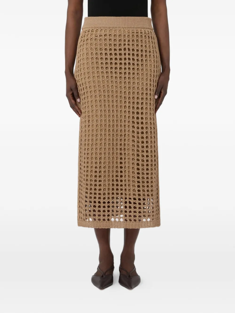  Max Mara Openwork Knitted Skirt - Neutrals 