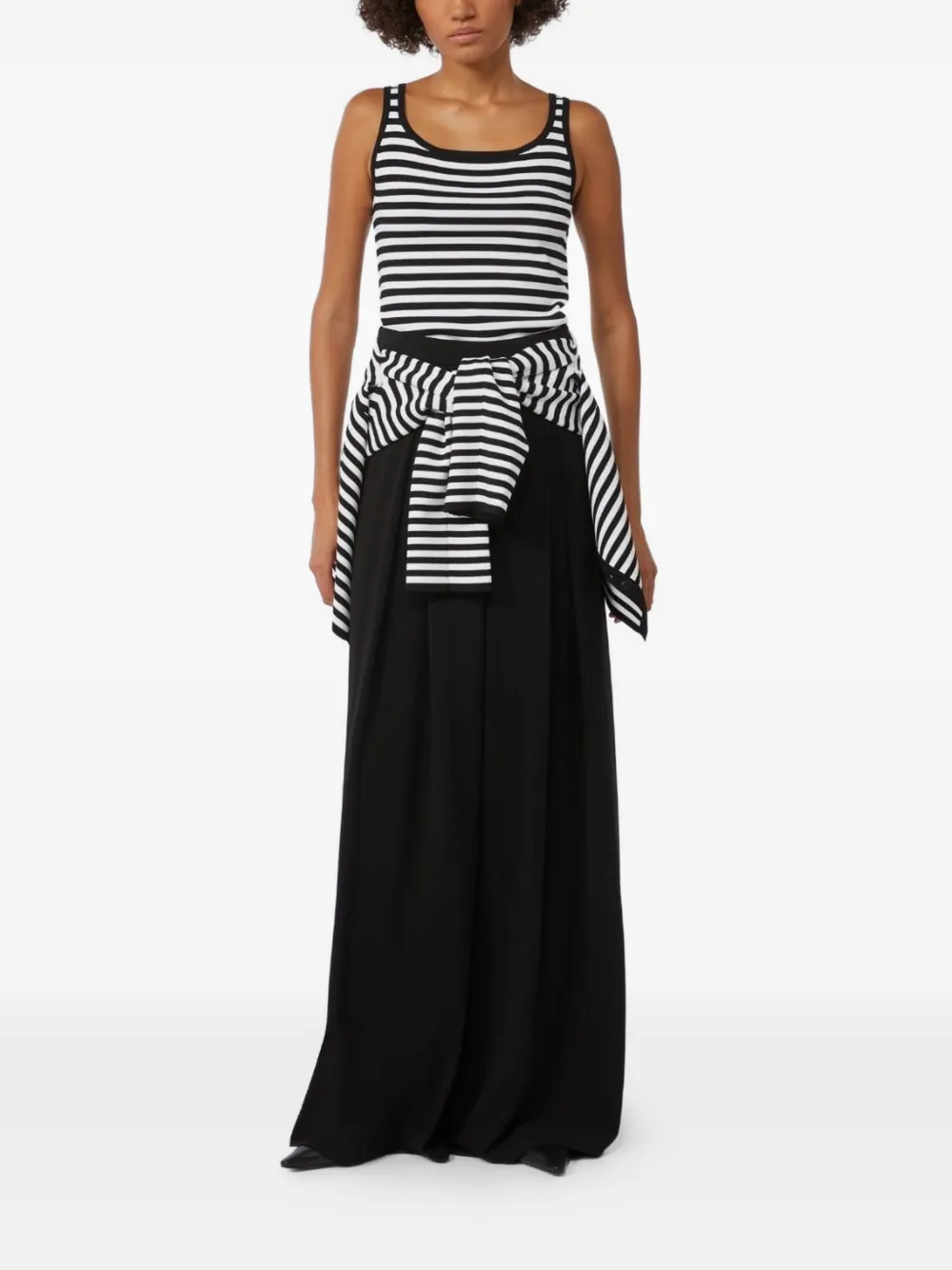  Max Mara Striped Trim Top - Black 