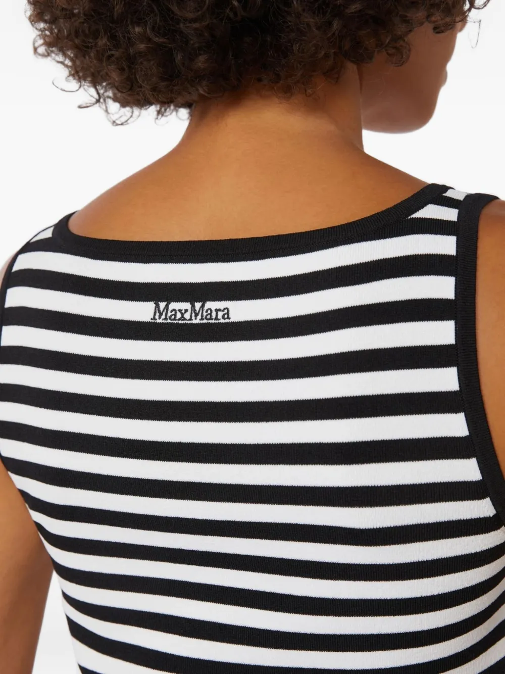 Max Mara Top met gestreepte afwerking Zwart
